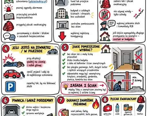 Szkoła Podstawowa nr 7 w Zabrzu zachęca do zapoznania się z instrukcją reagowania na zagrożenie atakiem z powietrza