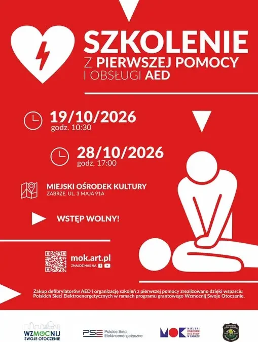 Bezpłatne szkolenie z pierwszej pomocy i AED w Zabrzu – dwa terminy