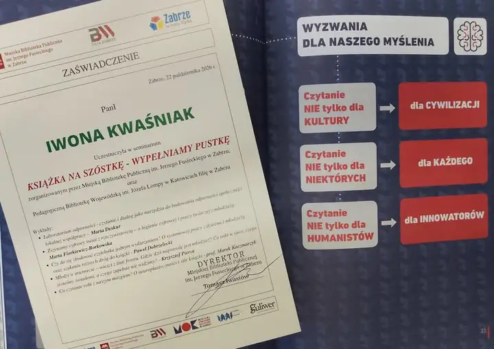 Seminarium „Książka na szóstkę” w Zabrzu – bibliotekarze o roli czytelnictwa